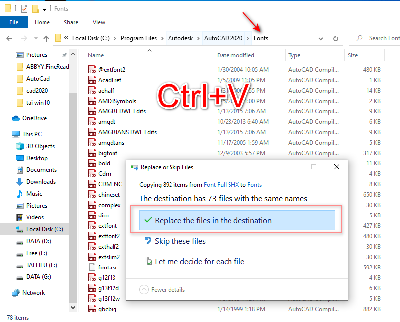 Thay thế Font SHX cho AutoCAD