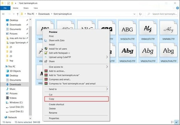 Font thư pháp Việt hóa